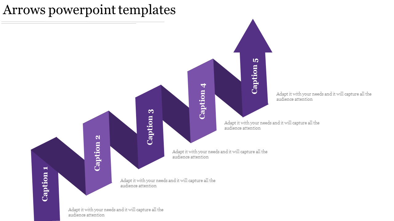 Free - Stunning Arrows PowerPoint Templates In Purple Color Slide